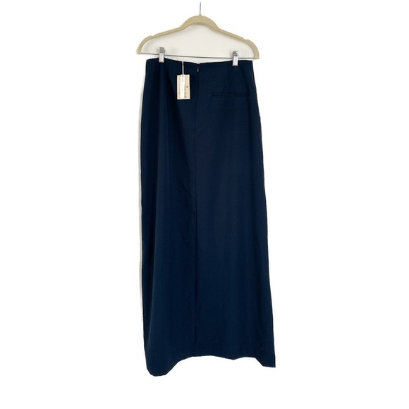 MANGO A-line Slit Hem Maxi Skirt Dark Navy Size Large NWT - Picture 7 of 8